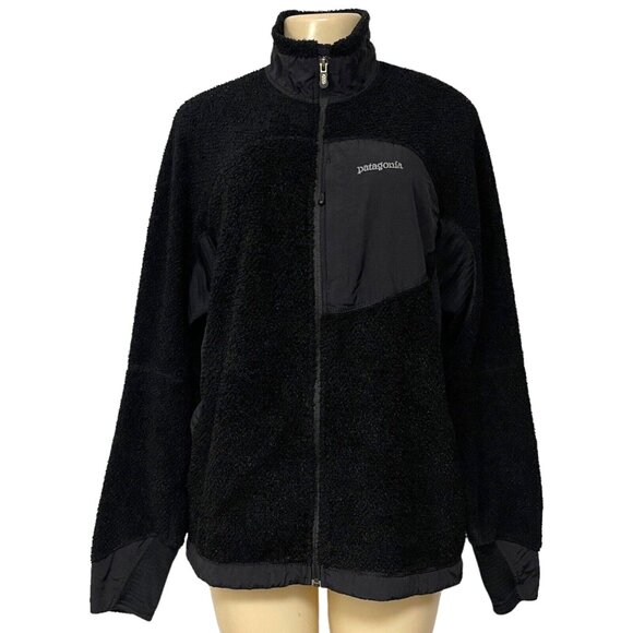 Vintage Patagonia Black Mens Regulator R Polartec Fleece Jacket Mesh Hiking L - Picture 2 of 16